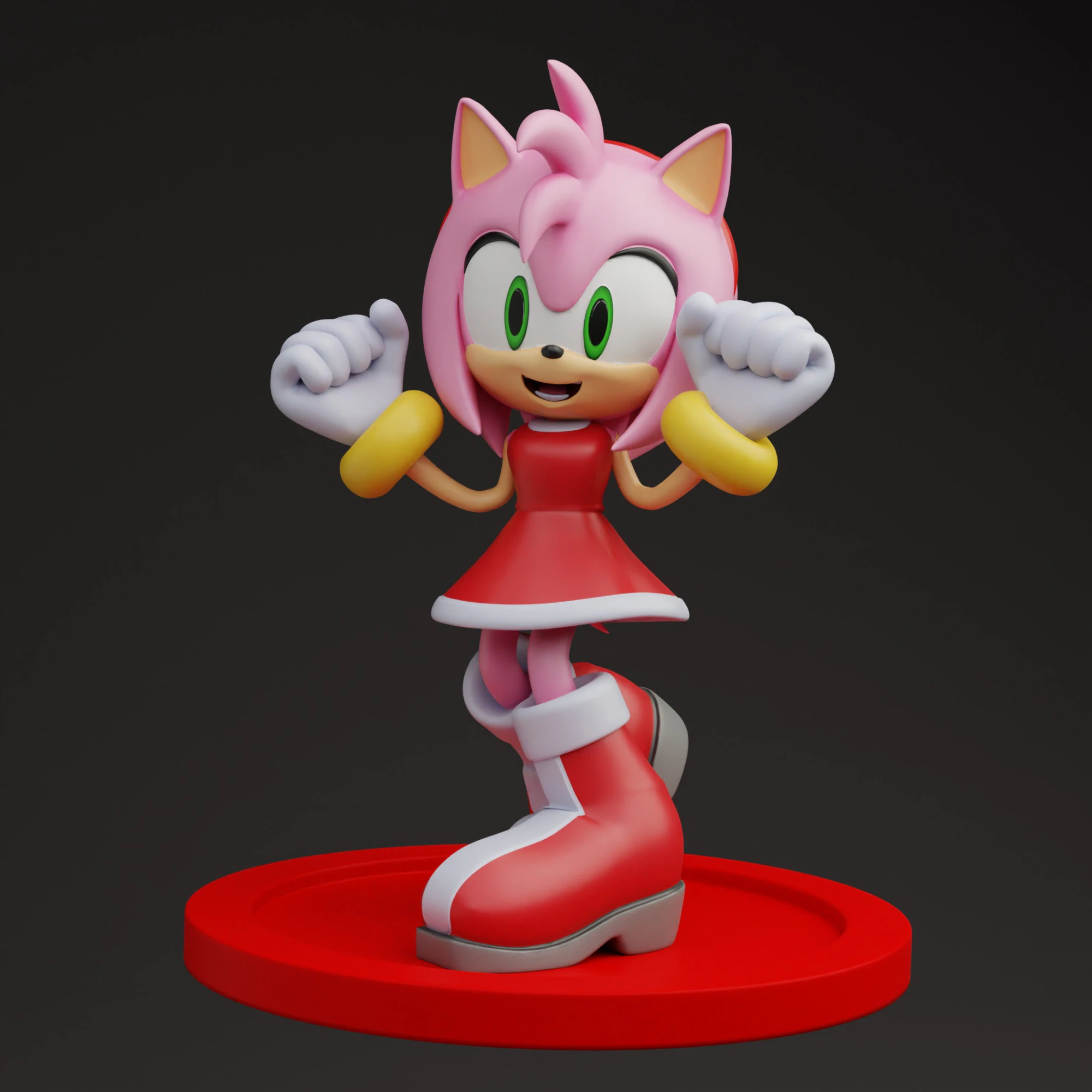 Amy rose 3D Print Model .c4d .max .obj .3ds .fbx .stl .blend 