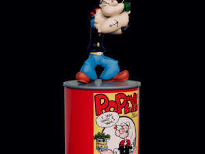 POPEYE 3D MODEL FIGURE AND CAN 3D Baskı Modeli