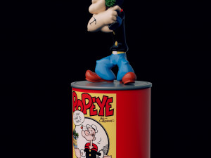 POPEYE 3D MODEL FIGURE AND CAN 3D Baskı Modeli