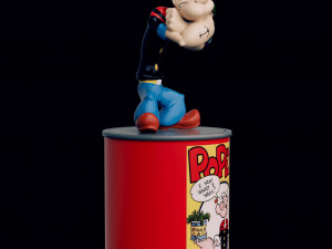 POPEYE 3D MODEL FIGURE AND CAN 3D Baskı Modeli