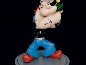 POPEYE 3D MODEL FIGURE AND CAN 3D Baskı Modeli