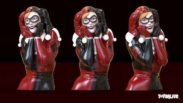 Harley Quinn bust model for print 3Dプリントモデル .c4d .max .obj .3ds .fbx .stl .blend 