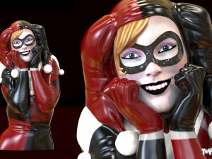 Harley Quinn bust model for print 3Dプリントモデル