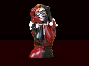 Harley Quinn bust model for print 3Dプリントモデル
