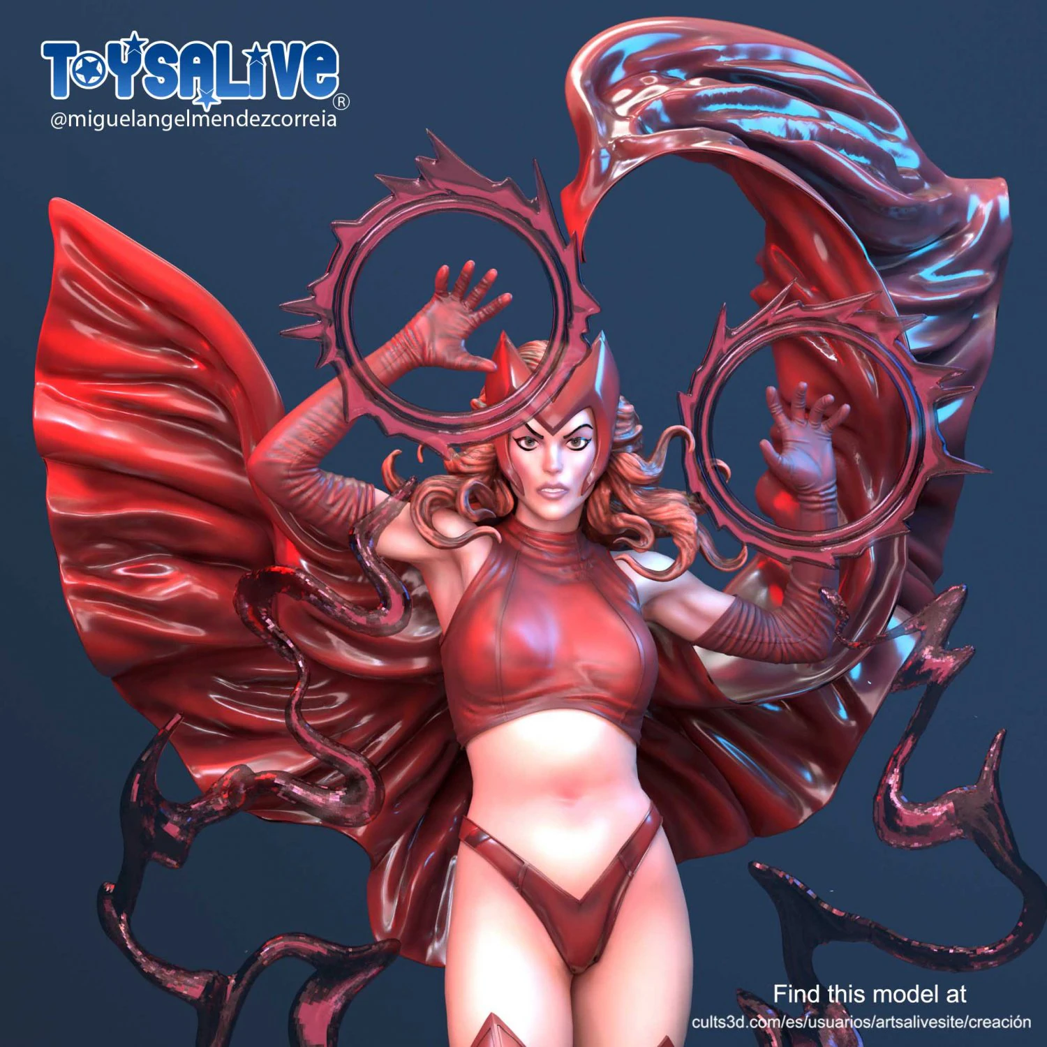 Scarlet Witch for Print 3D Print Model .c4d .max .obj .3ds .fbx .stl .blend 
