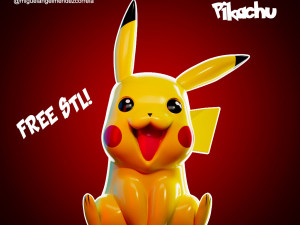 Pikachu stl free 3D Baskı Modeli