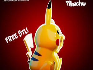 Pikachu stl free 3Dプリントモデル