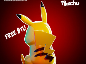 Pikachu stl free 3Dプリントモデル