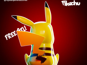 Pikachu stl free 3Dプリントモデル