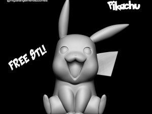 Pikachu stl free 3Dプリントモデル