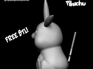 Pikachu stl free 3Dプリントモデル