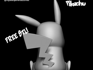 Pikachu stl free 3Dプリントモデル