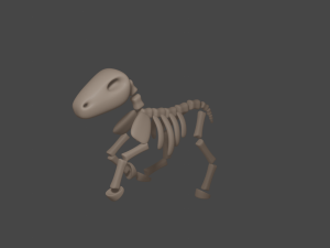 Skeleton of animated chibi horse 3D 模型
