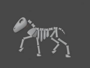 Skeleton of animated chibi horse Model 3D
