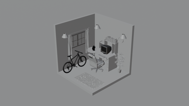 Room 3D 模型 .c4d .max .obj .3ds .fbx .stl .blend 