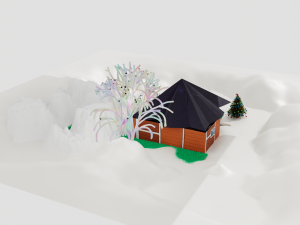 3D House Arc with ice fall animation Modelo 3D