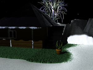 3D House Arc with ice fall animation Modelo 3D