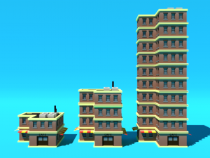 Low Poly Sity Builds 3D Модель