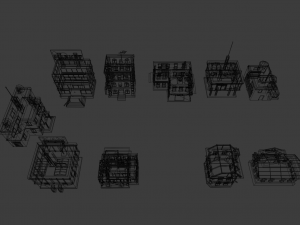 Low Poly Sity Builds 3D Модель