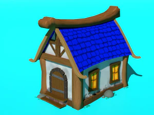 Low Poly Insular Houses 3D Model
