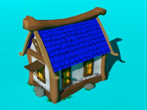 Low Poly Insular Houses 3D Model