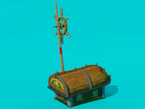 Low Poly Insular Houses 3D Model