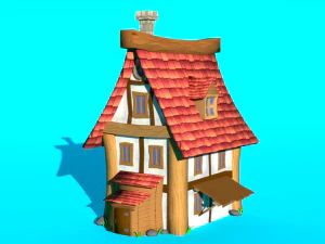 Low Poly Insular Houses 3D Model