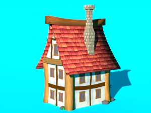 Low Poly Insular Houses 3D Model