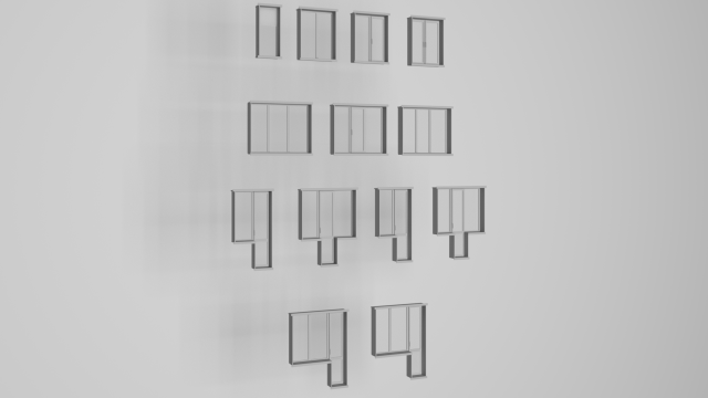 Pack of 13 plastic windows Modèle 3D .c4d .max .obj .3ds .fbx .stl .blend 