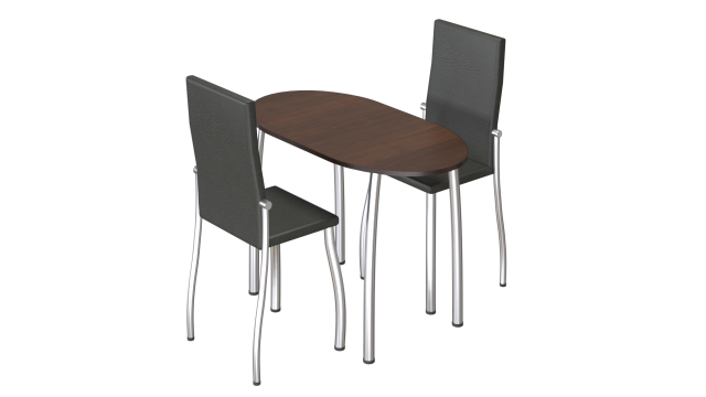 Wooden table with leather chairs 3D-Modell .c4d .max .obj .3ds .fbx .stl .blend 