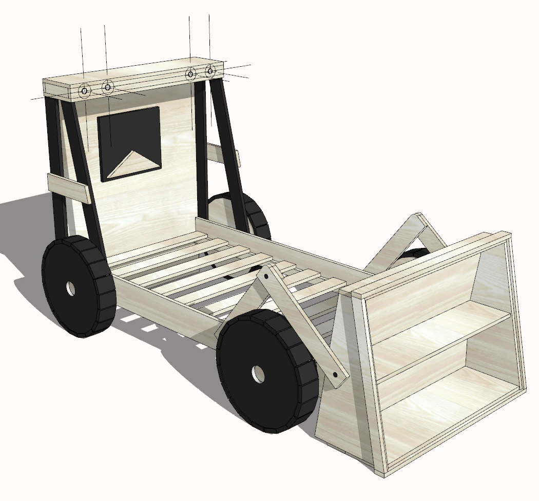 Tractor Bed 3D Model .c4d .max .obj .3ds .fbx .stl .blend