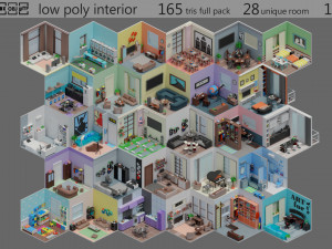 Low poly interior 1 3D Model