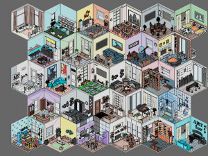 Low poly interior 1 3D Model