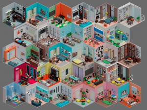 Low poly interior 2 3D Model