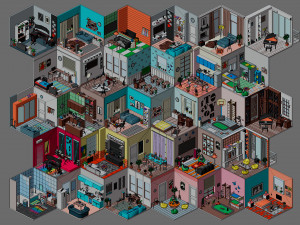 Low poly interior 2 3D Model