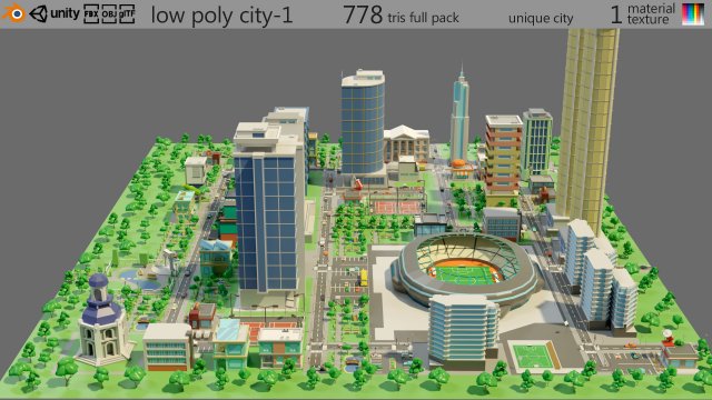 City-1 3D Model .c4d .max .obj .3ds .fbx .stl .blend 