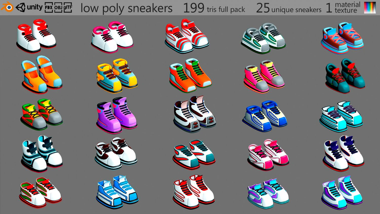 Sneakers 3D Model .c4d .max .obj .3ds .fbx .stl .blend 