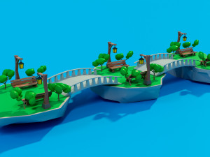 Cartoon sea village 3D Модель