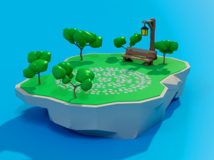 Cartoon sea village 3D Модель