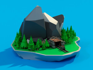 Cartoon sea village 3D Модель