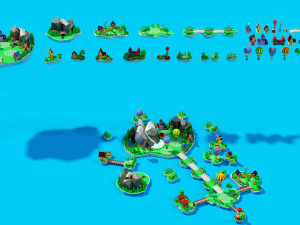 Cartoon sea village 3D Модель