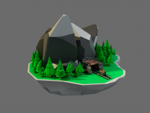 Cartoon sea village 3D Модель