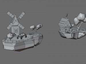 Cartoon sea village 3D Модель