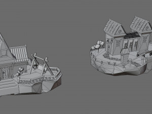 Cartoon sea village 3D Модель