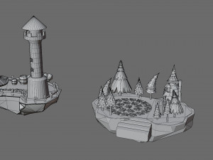 Cartoon sea village 3D Модель