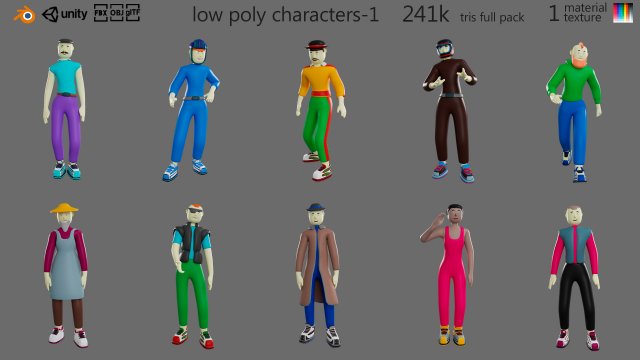 Cartoon characters-1 Modelo 3D .c4d .max .obj .3ds .fbx .stl .blend 