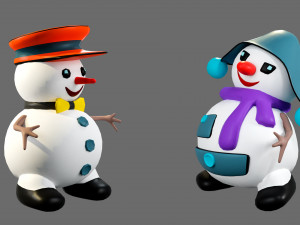 Cartoon characters-2 snowmen 3D Модель