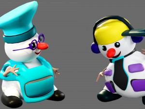 Cartoon characters-2 snowmen 3D Модель