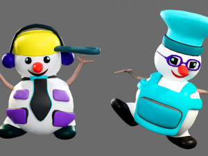Cartoon characters-2 snowmen 3D Модель