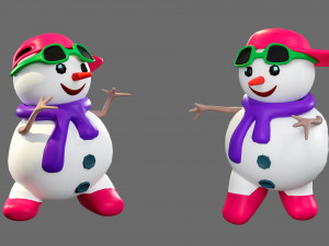 Cartoon characters-2 snowmen 3D Модель